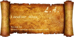Lendler Alex névjegykártya
